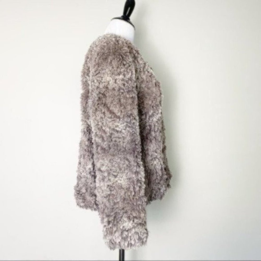 Vintage Handmade Faux Fur Shag Teddy Jacket Gray Neutral Gray Small/Medium - Picture 4 of 11